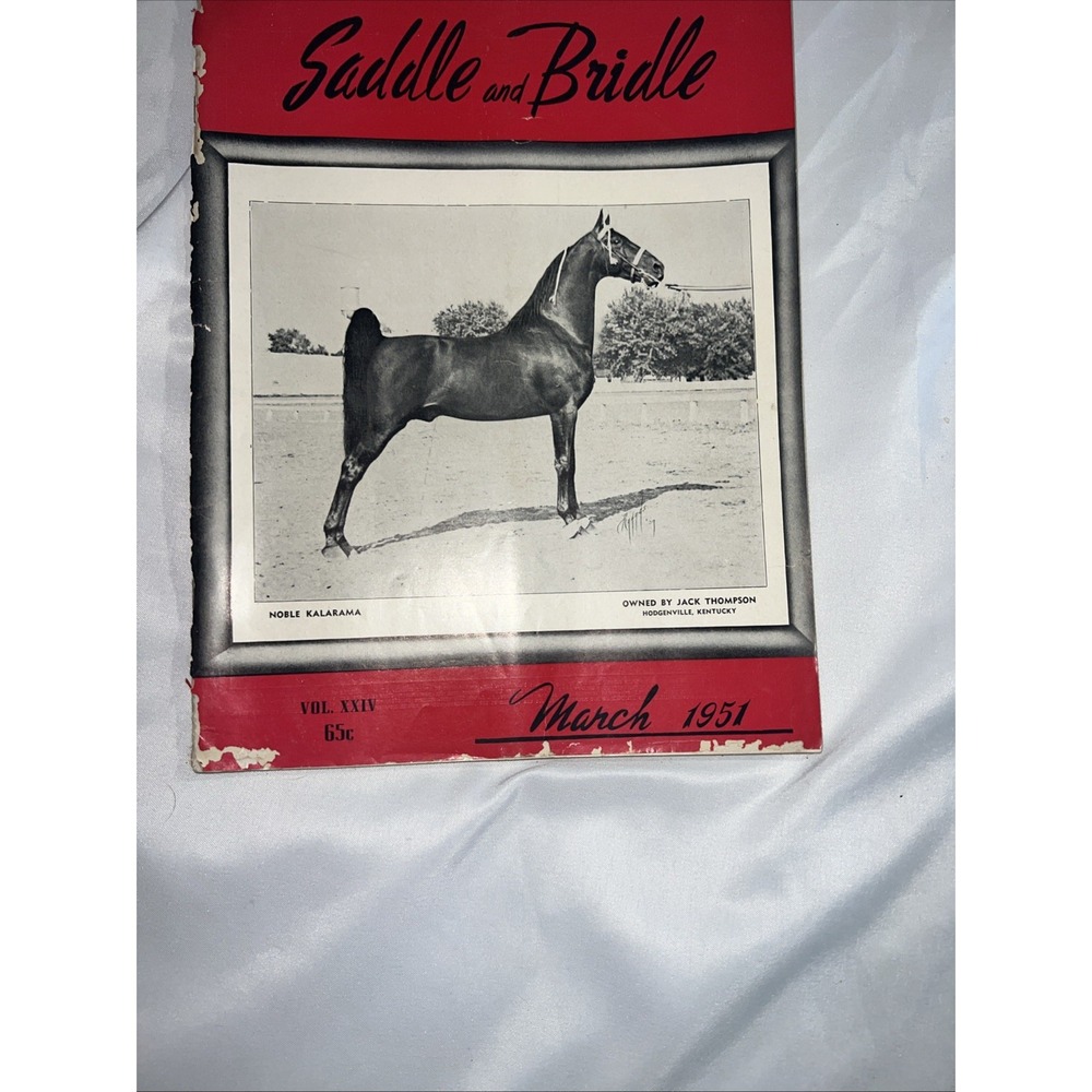 Vintage Saddle & Bridle Magazine March 1951 American Saddlebred Show Horse M-5